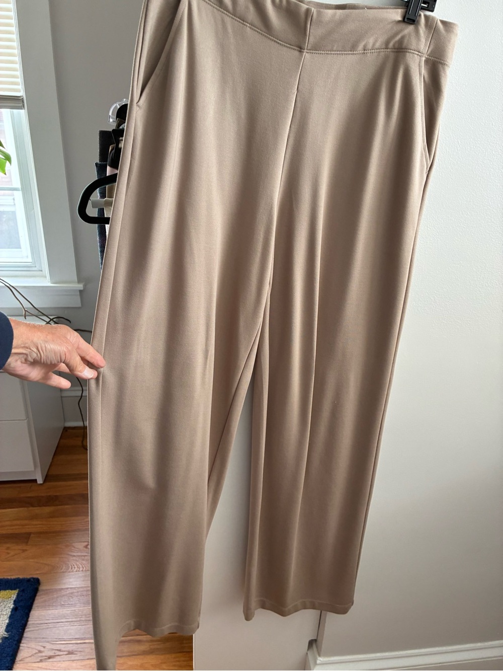 Max Studio Taupe Wide-Leg Pull-On Pants
